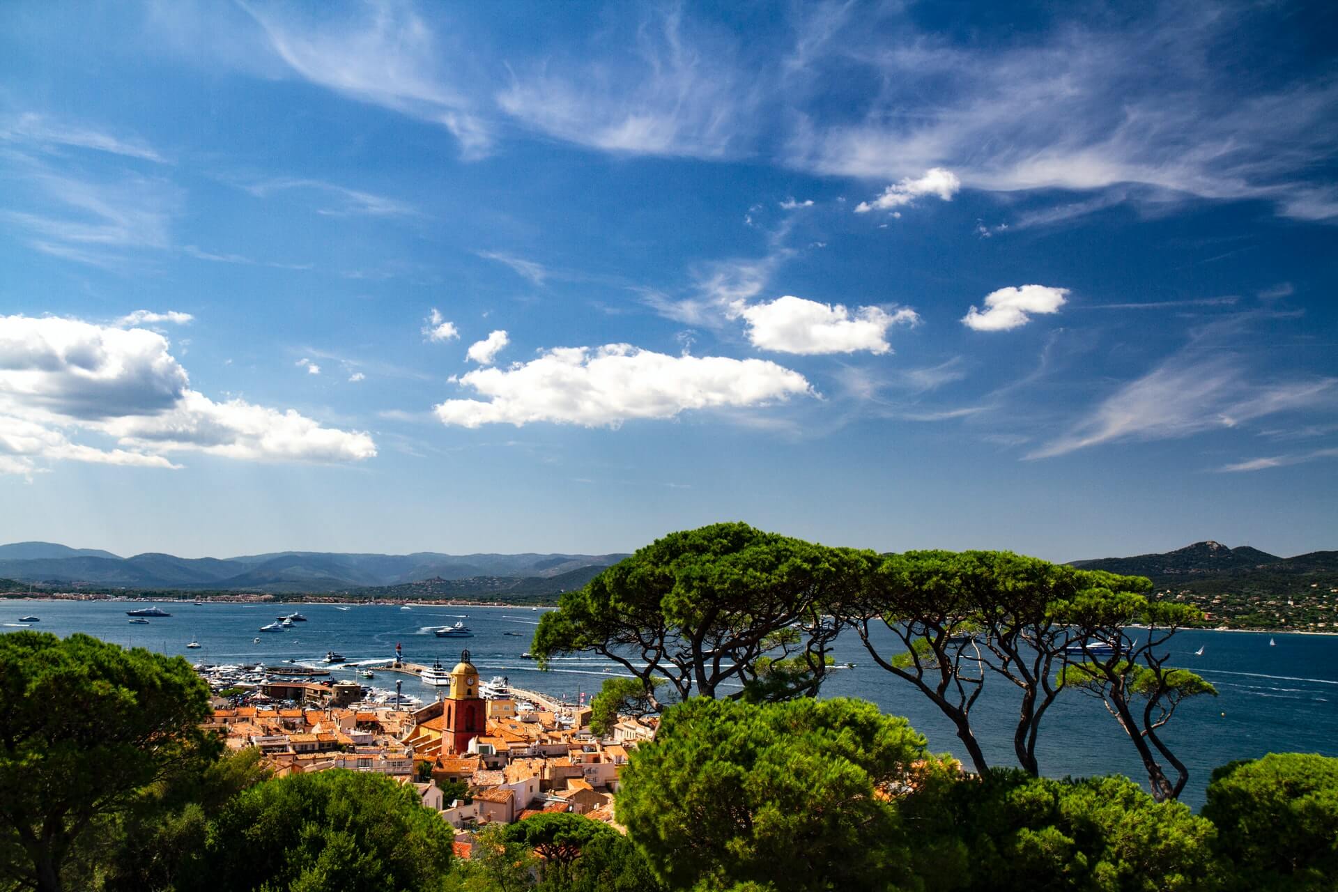 saint tropez town and sea view riviera